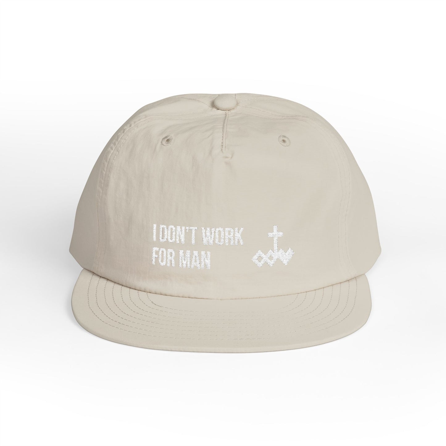 'I Don't Work for Man' Embroidered Snapback Surf Cap