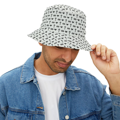 Patterned Logo Breakdown Bucket Hat