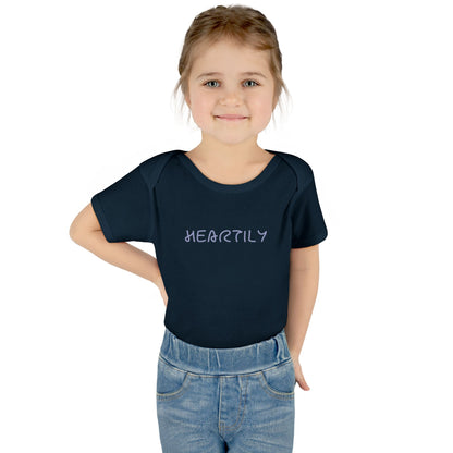 'Heartily' Script Baby Bodysuit