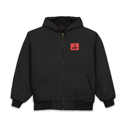 Men's Duck Cloth Work Jacket with Embroidered Logo
