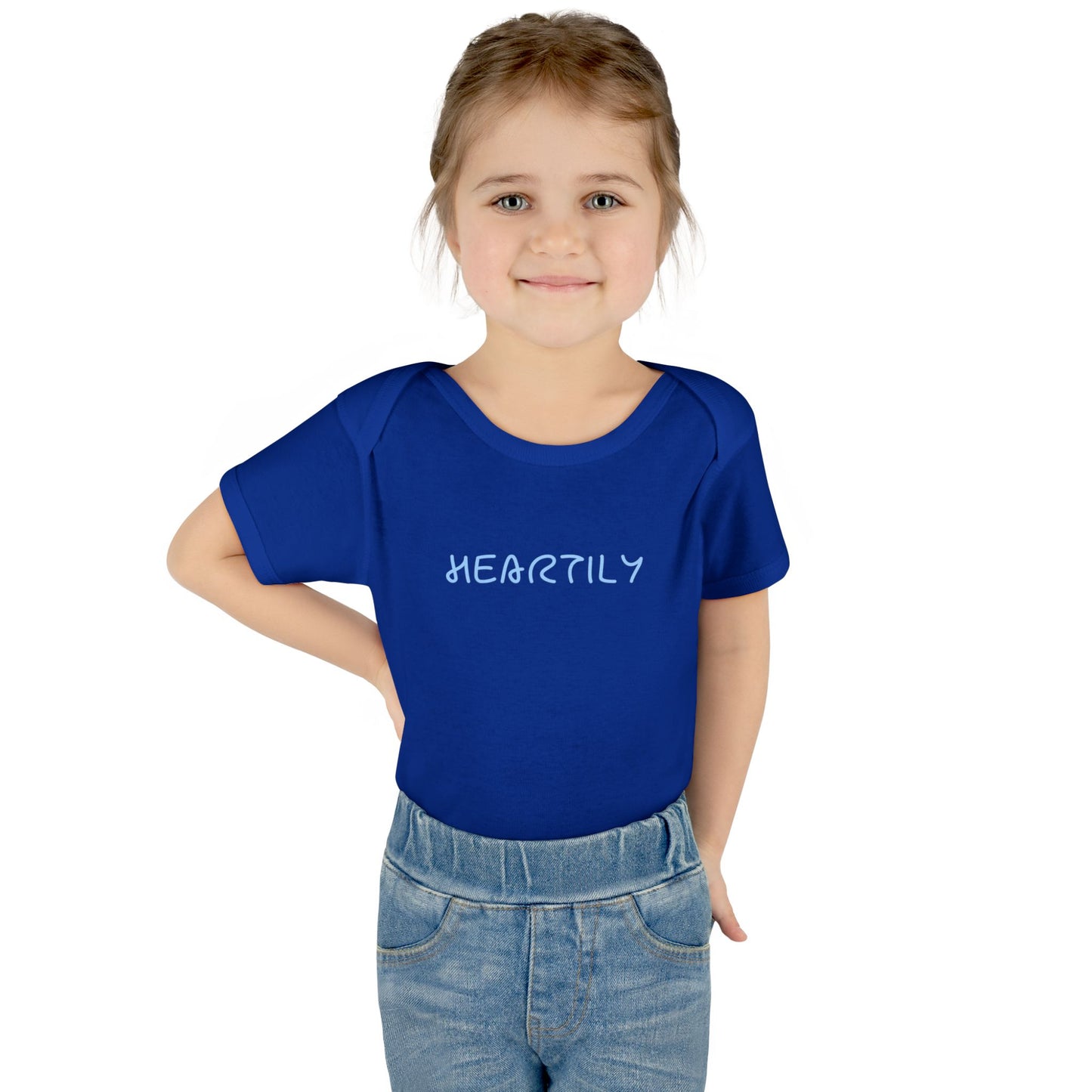 'Heartily' Script Baby Bodysuit