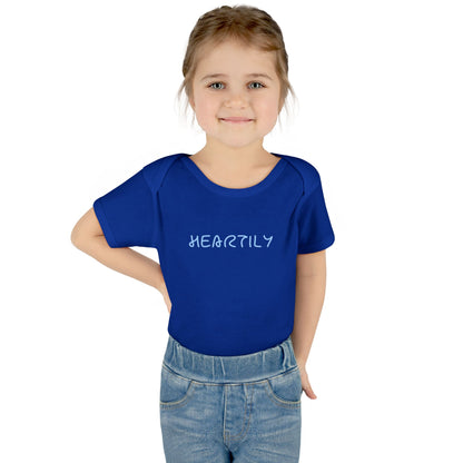 'Heartily' Script Baby Bodysuit