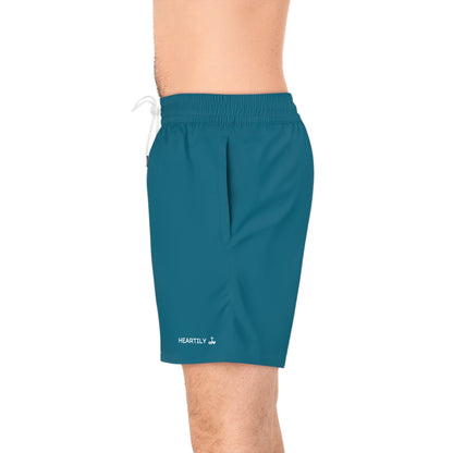 Dark Azure Men's Mid-Length Swim Shorts