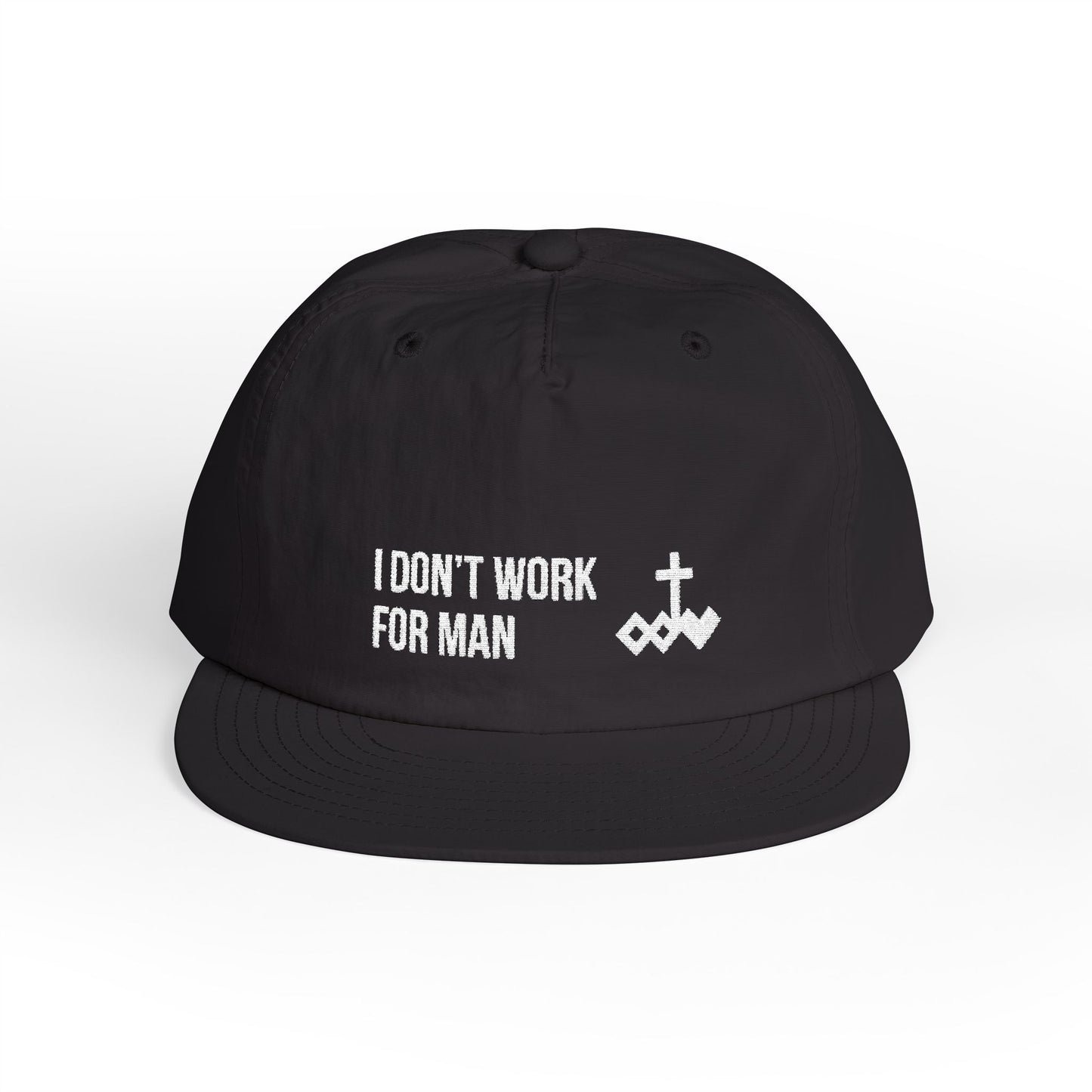 'I Don't Work for Man' Embroidered Snapback Surf Cap