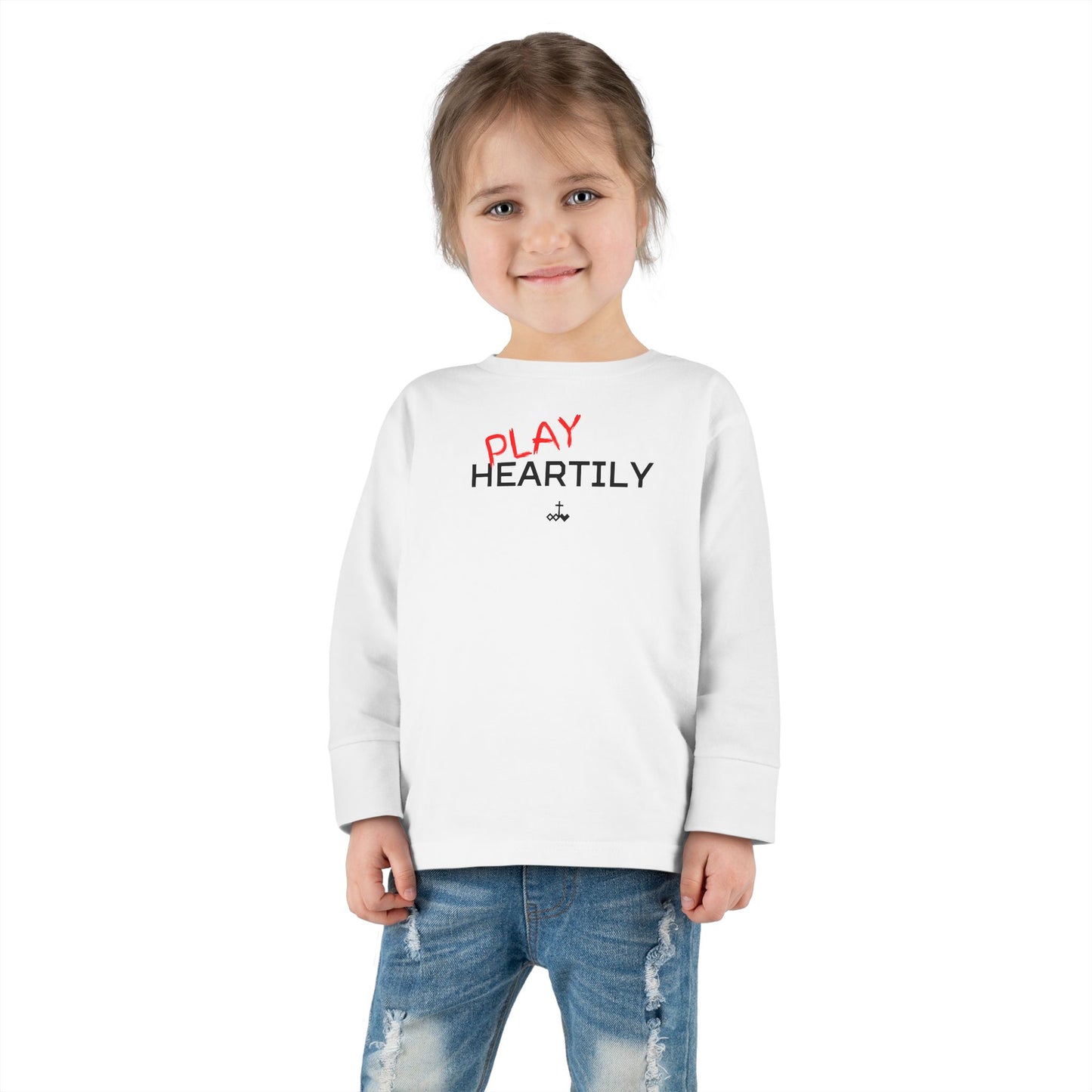 Toddler Long Sleeve "Play Heartily" Tee