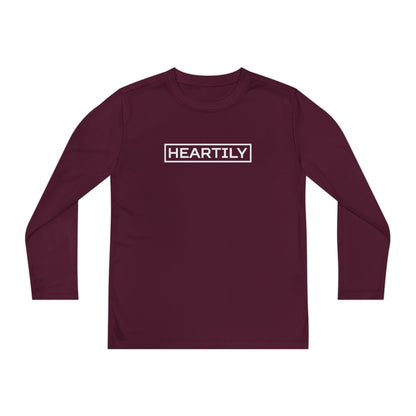 Bordered Heartily Youth Athletic Long Sleeve Tee