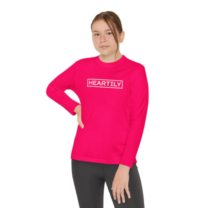 Bordered Heartily Youth Athletic Long Sleeve Tee