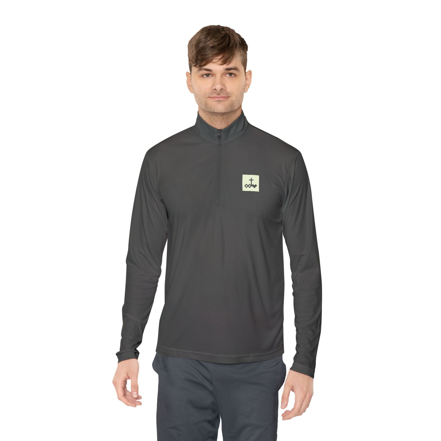Block Bordered Logo Quarter-Zip Pullover