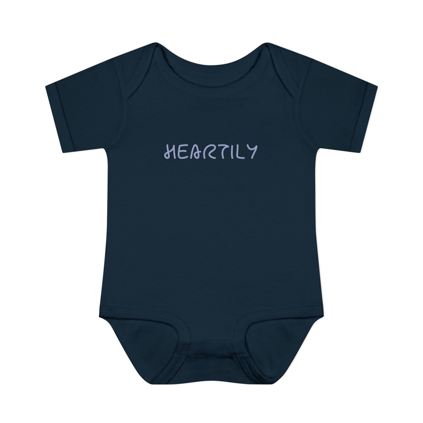 'Heartily' Script Baby Bodysuit