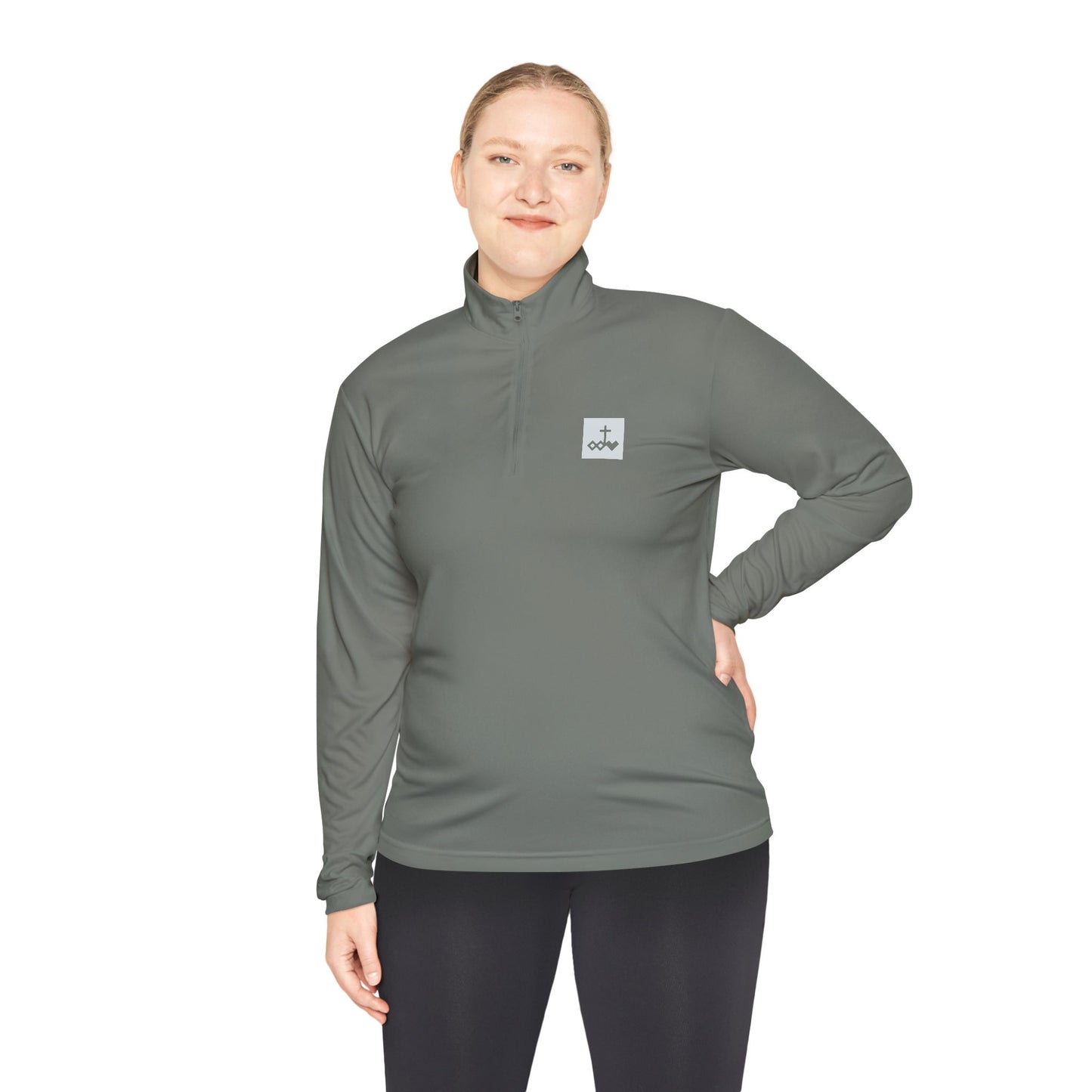 Block Bordered Logo Quarter-Zip Pullover