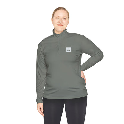 Block Bordered Logo Quarter-Zip Pullover