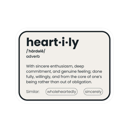 Heartily Definition Kiss-Cut Sticker