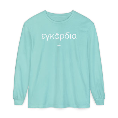 Unisex Greek "Heartily" Long Sleeve T-Shirt