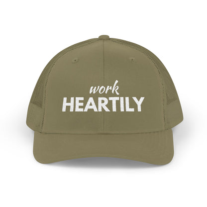"Work Heartily" Snapback Trucker Cap