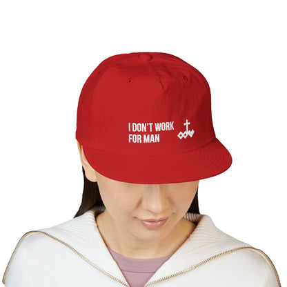 'I Don't Work for Man' Embroidered Snapback Surf Cap