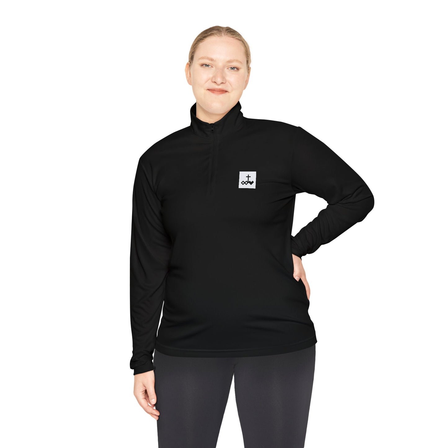 Block Bordered Logo Quarter-Zip Pullover