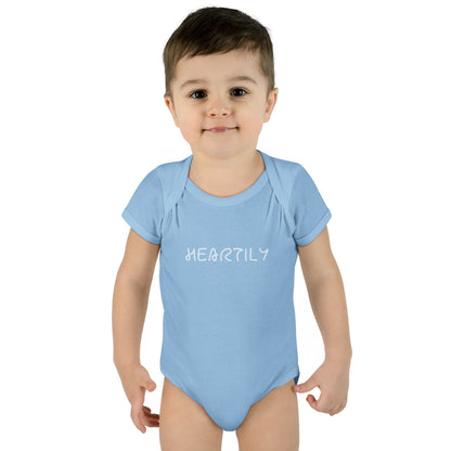'Heartily' Script Baby Bodysuit