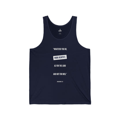 Colossians 3:23 Unisex Jersey Tank