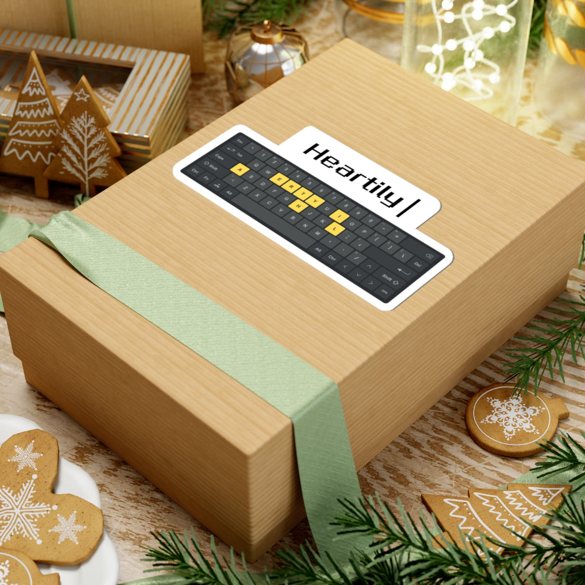 Heartily Keyboard Kiss-Cut Sticker