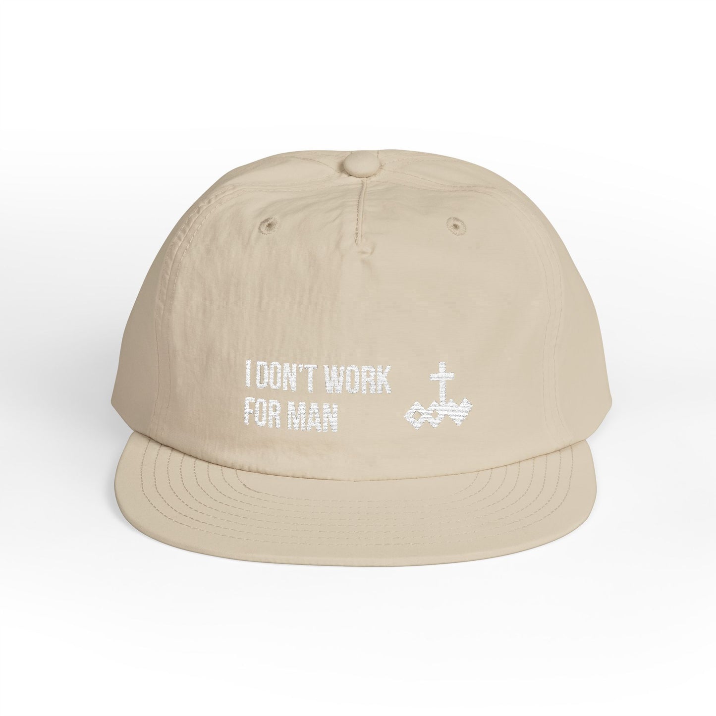 'I Don't Work for Man' Embroidered Snapback Surf Cap