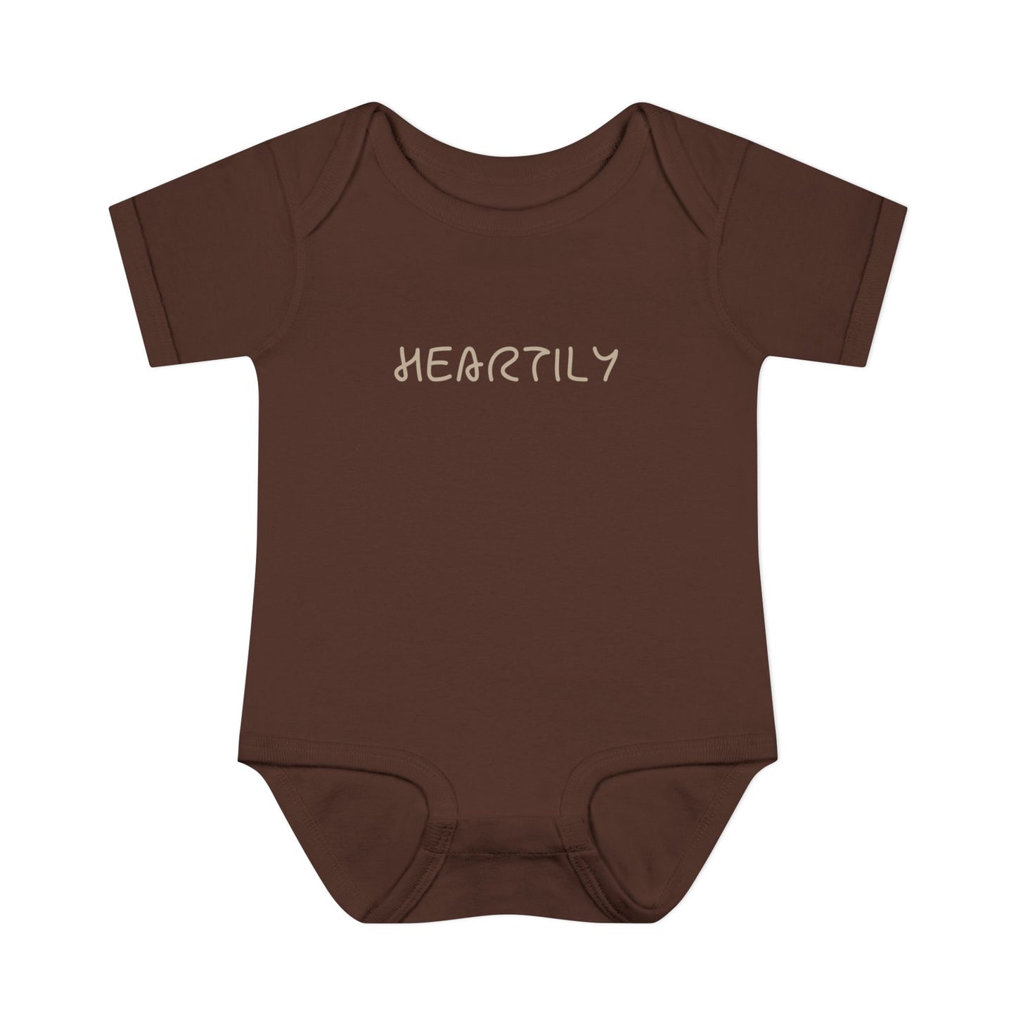 'Heartily' Script Baby Bodysuit