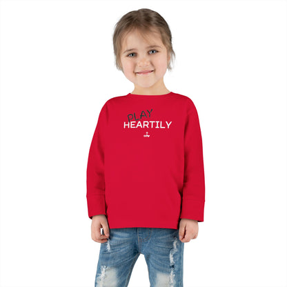 Toddler Long Sleeve "Play Heartily" Tee