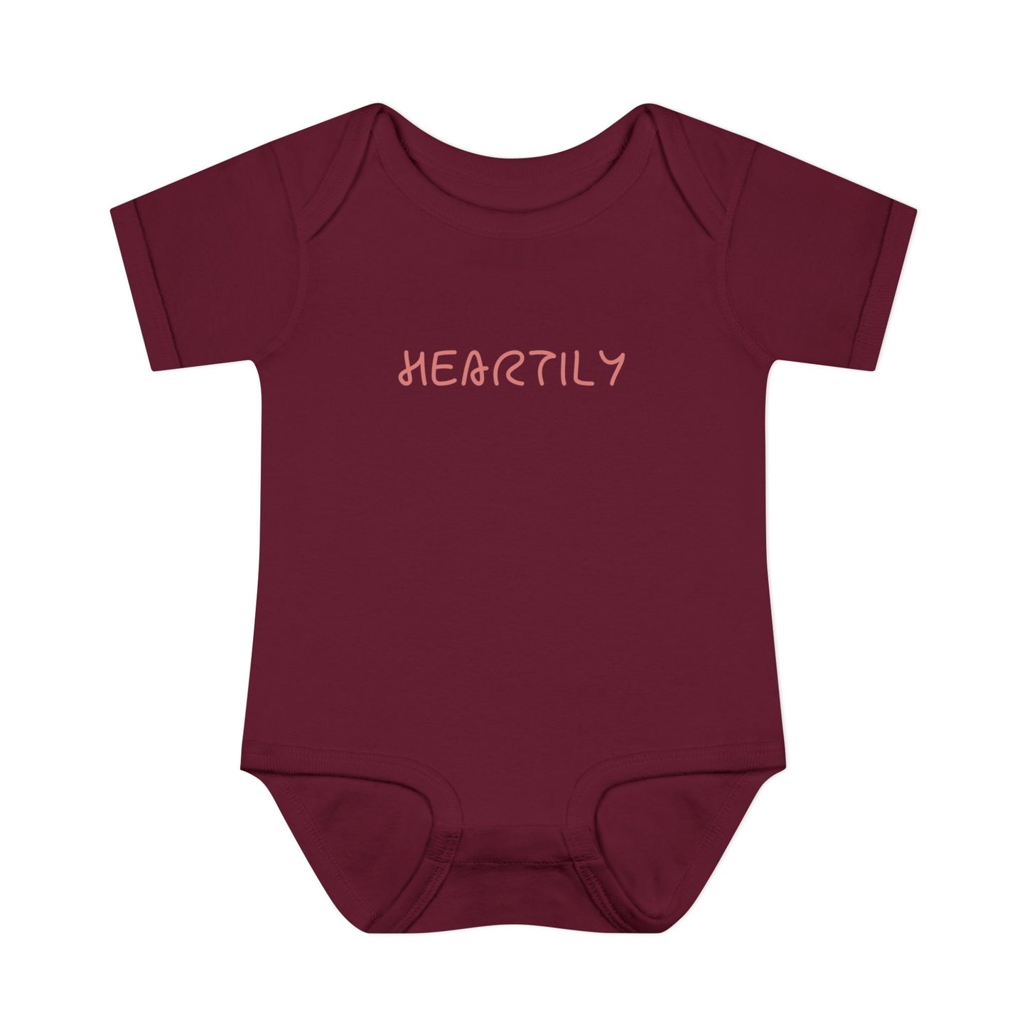 'Heartily' Script Baby Bodysuit