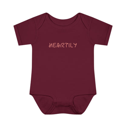 'Heartily' Script Baby Bodysuit