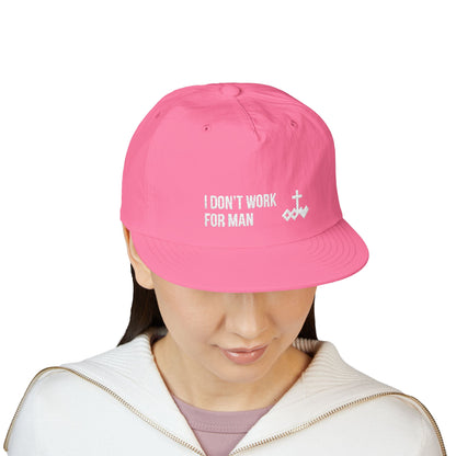'I Don't Work for Man' Embroidered Snapback Surf Cap