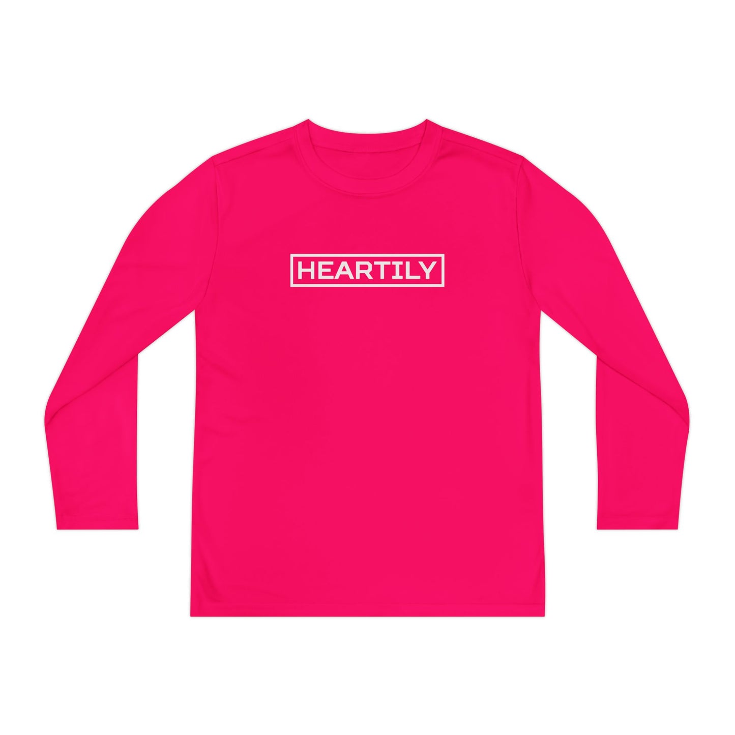 Bordered Heartily Youth Athletic Long Sleeve Tee