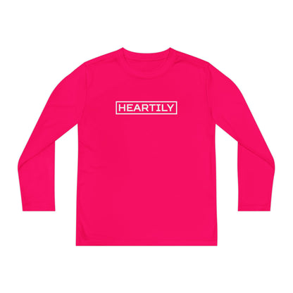 Bordered Heartily Youth Athletic Long Sleeve Tee