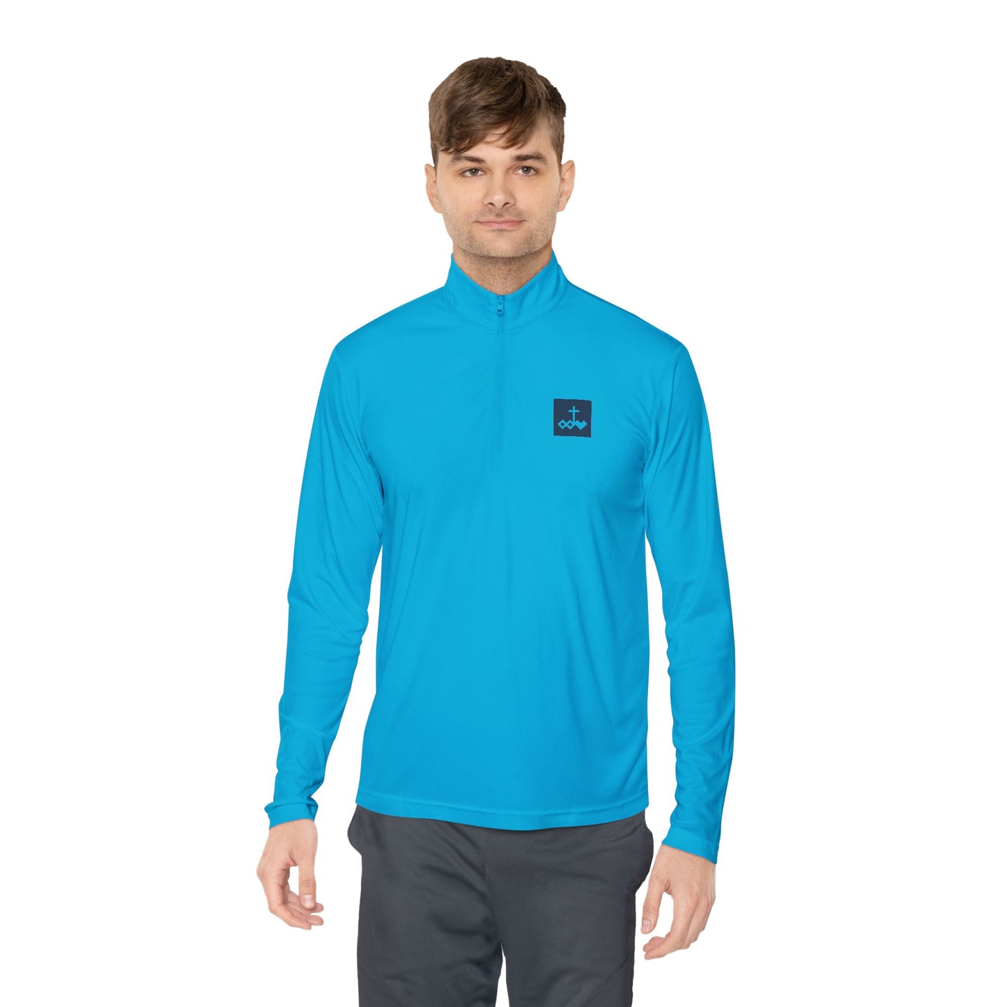 Block Bordered Logo Quarter-Zip Pullover