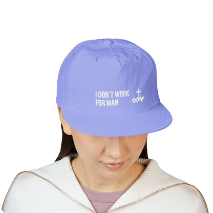 'I Don't Work for Man' Embroidered Snapback Surf Cap