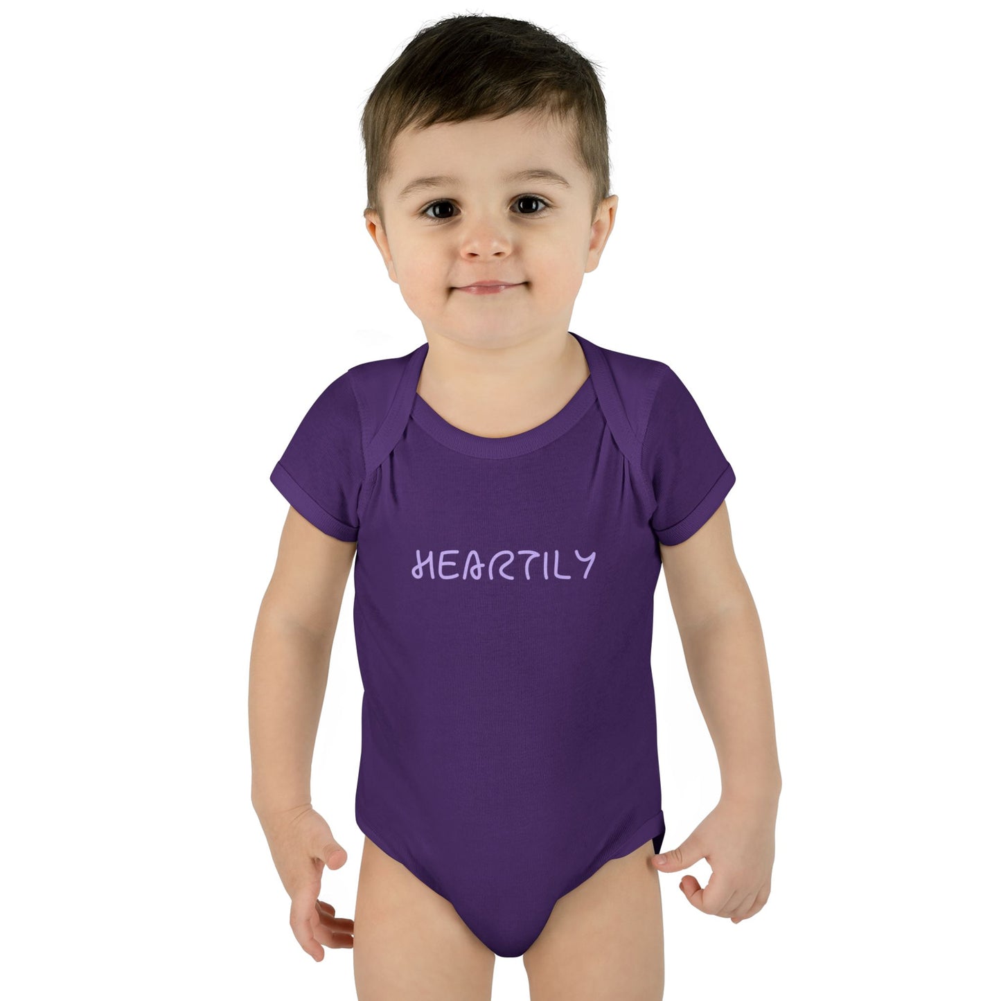 'Heartily' Script Baby Bodysuit