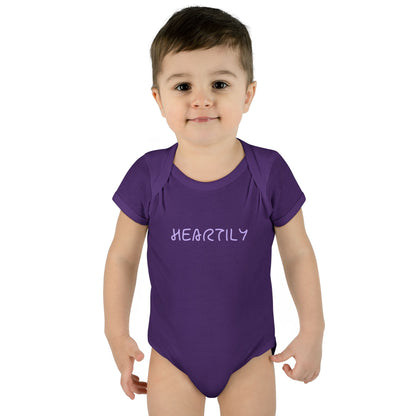 'Heartily' Script Baby Bodysuit