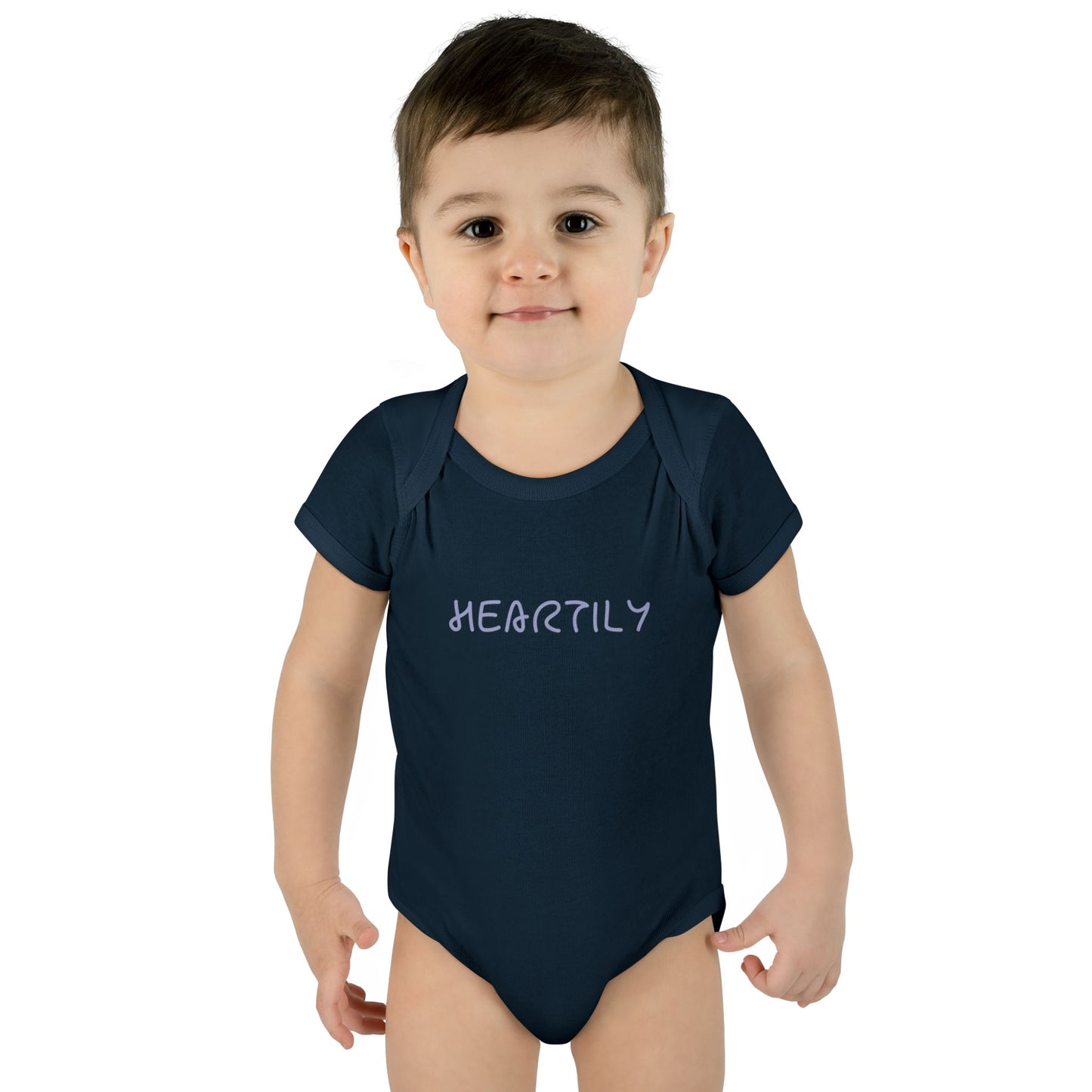 'Heartily' Script Baby Bodysuit