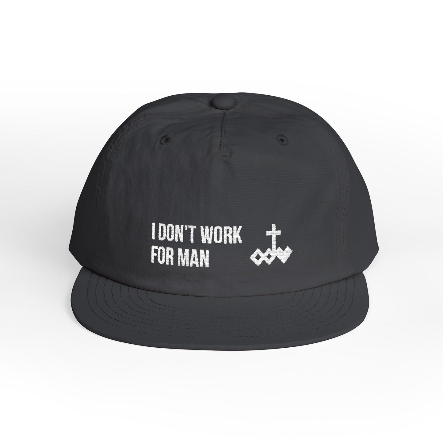 'I Don't Work for Man' Embroidered Snapback Surf Cap