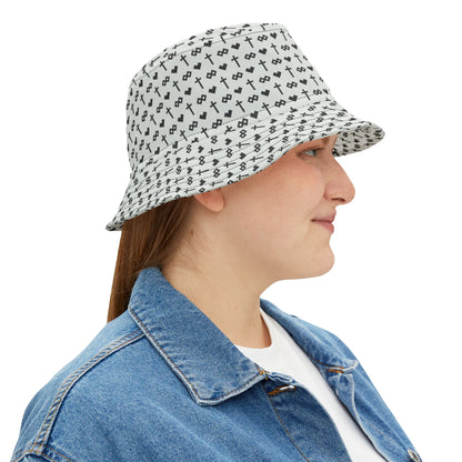 Patterned Logo Breakdown Bucket Hat