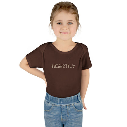 'Heartily' Script Baby Bodysuit