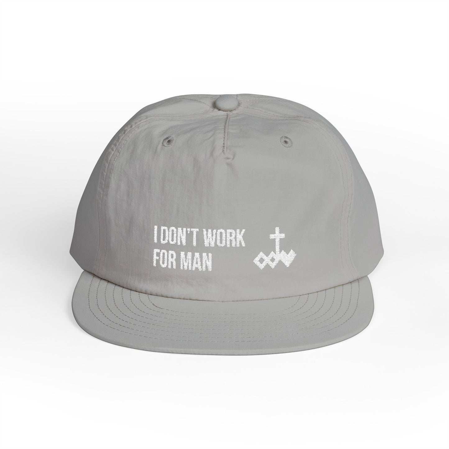 'I Don't Work for Man' Embroidered Snapback Surf Cap