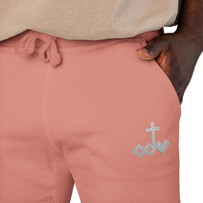 Embroidered Unisex Coral Fleece Jogger Sweatpants
