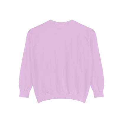 "I Don't Work for Men" Embroidered Garment-Dyed Sweatshirt