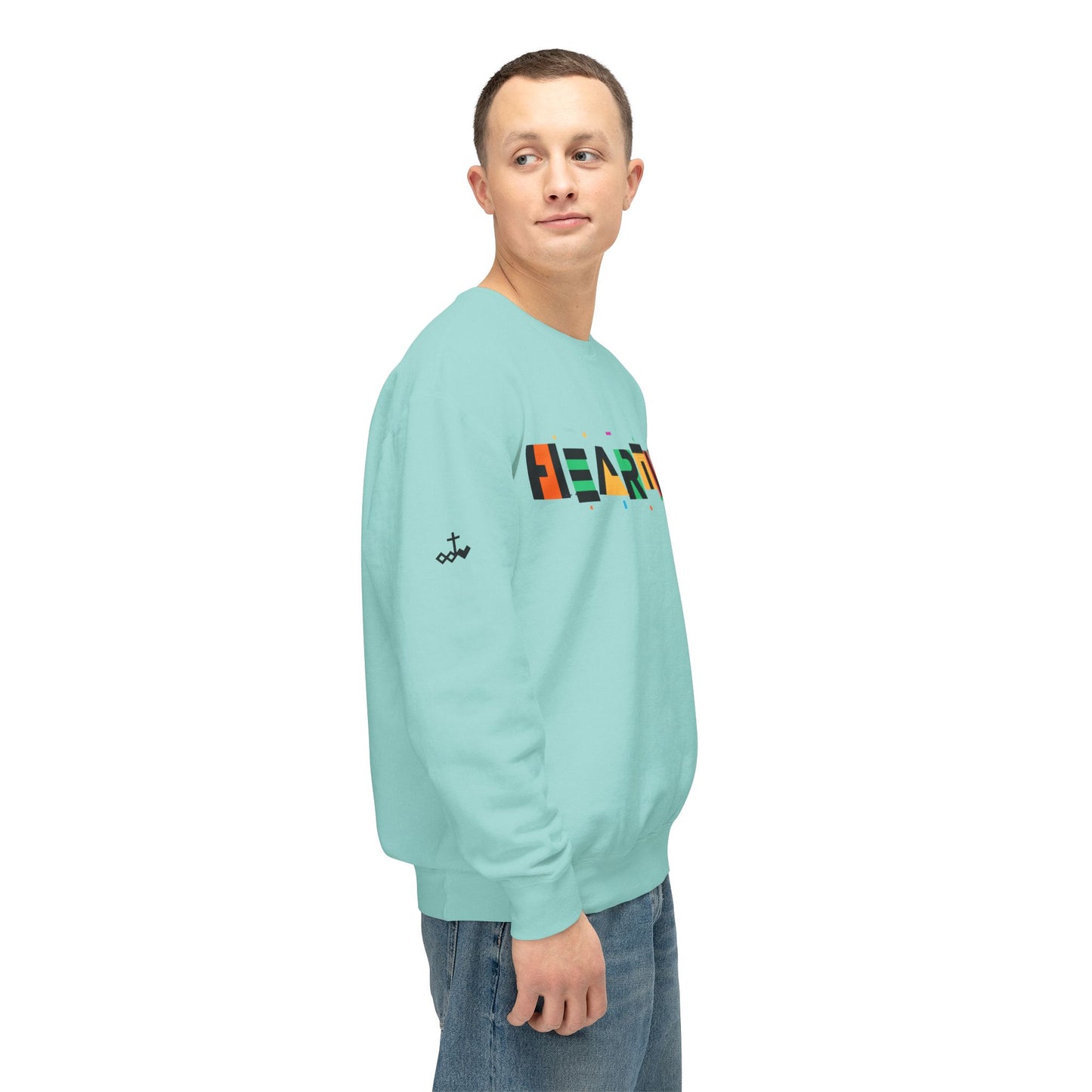 Unisex Heartily Color Font Crewneck Sweatshirt
