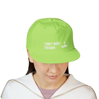 'I Don't Work for Man' Embroidered Snapback Surf Cap