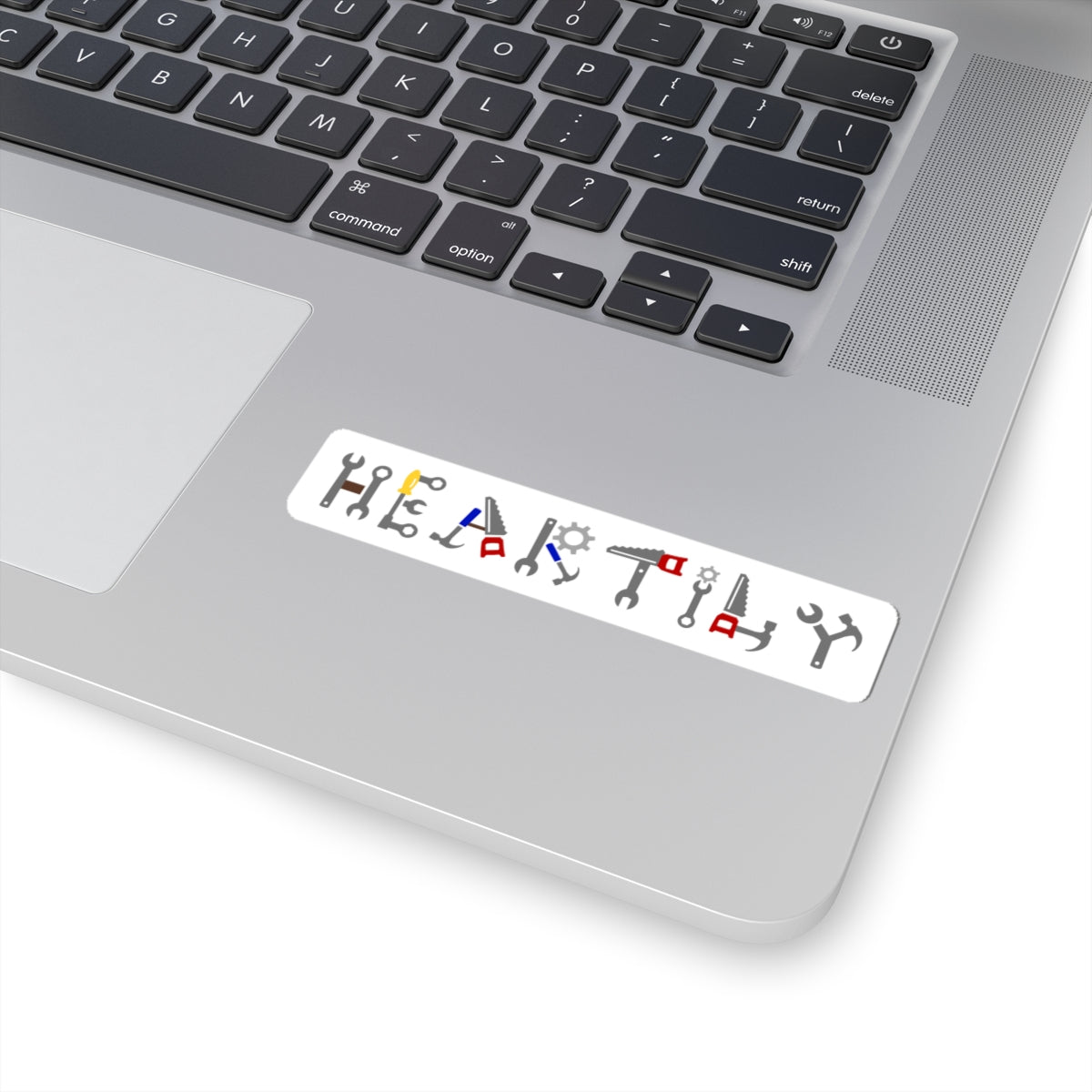 'Heartily' Tool Word Art Kiss-Cut Sticker