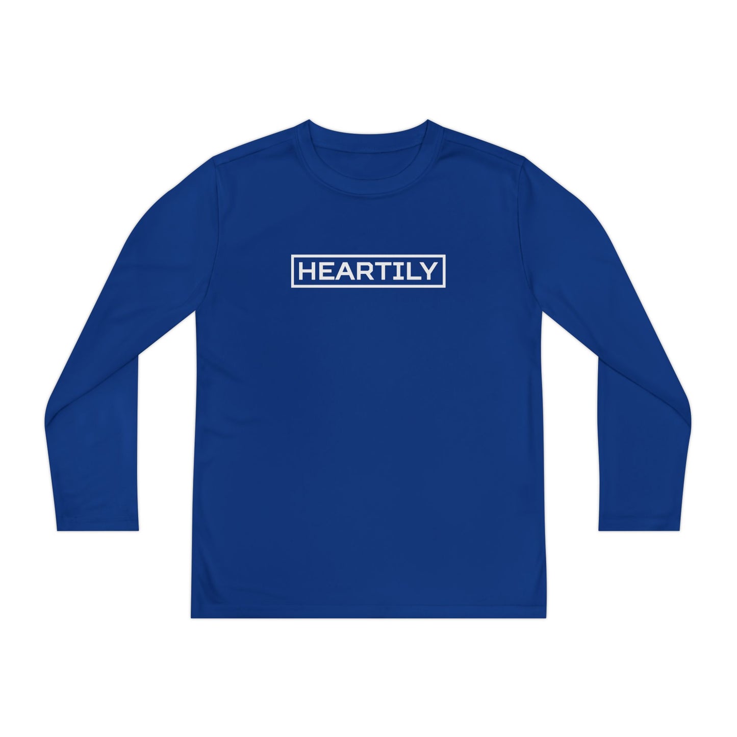 Bordered Heartily Youth Athletic Long Sleeve Tee