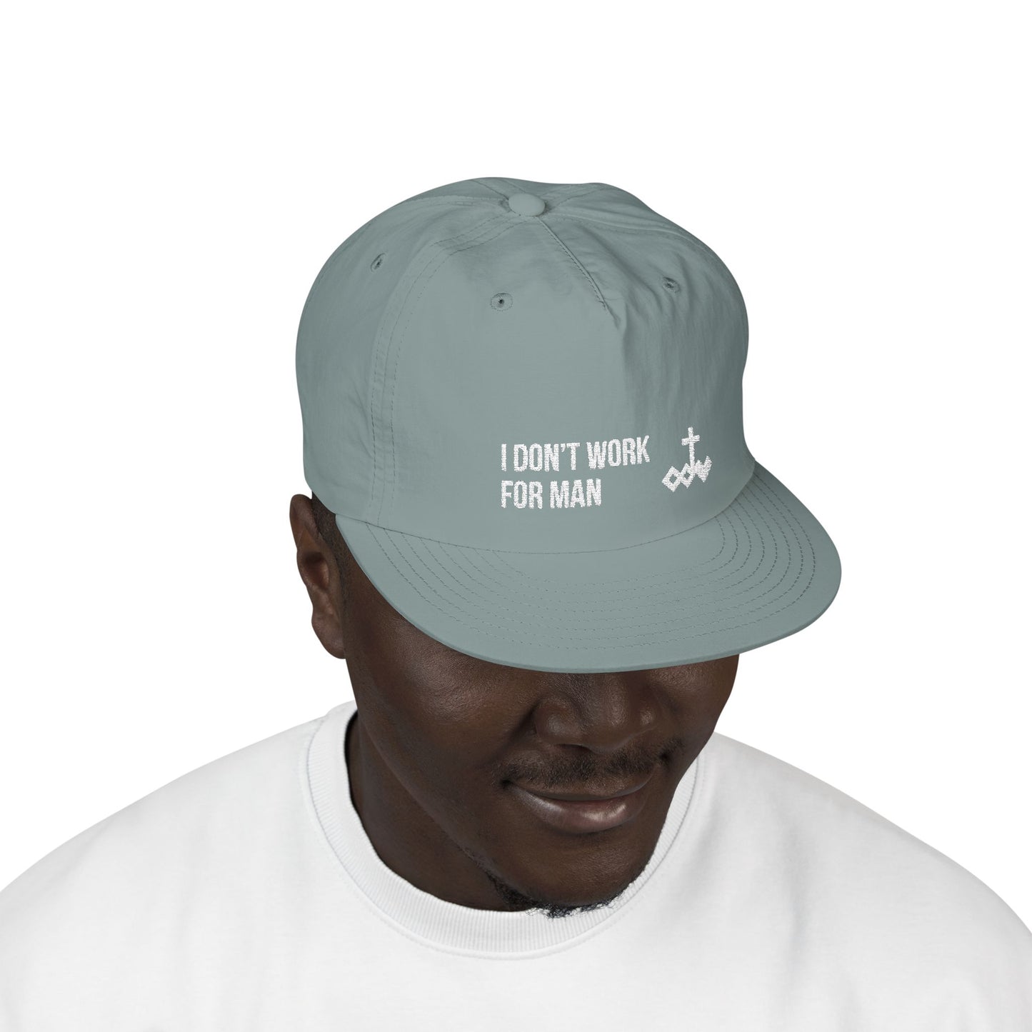 'I Don't Work for Man' Embroidered Snapback Surf Cap