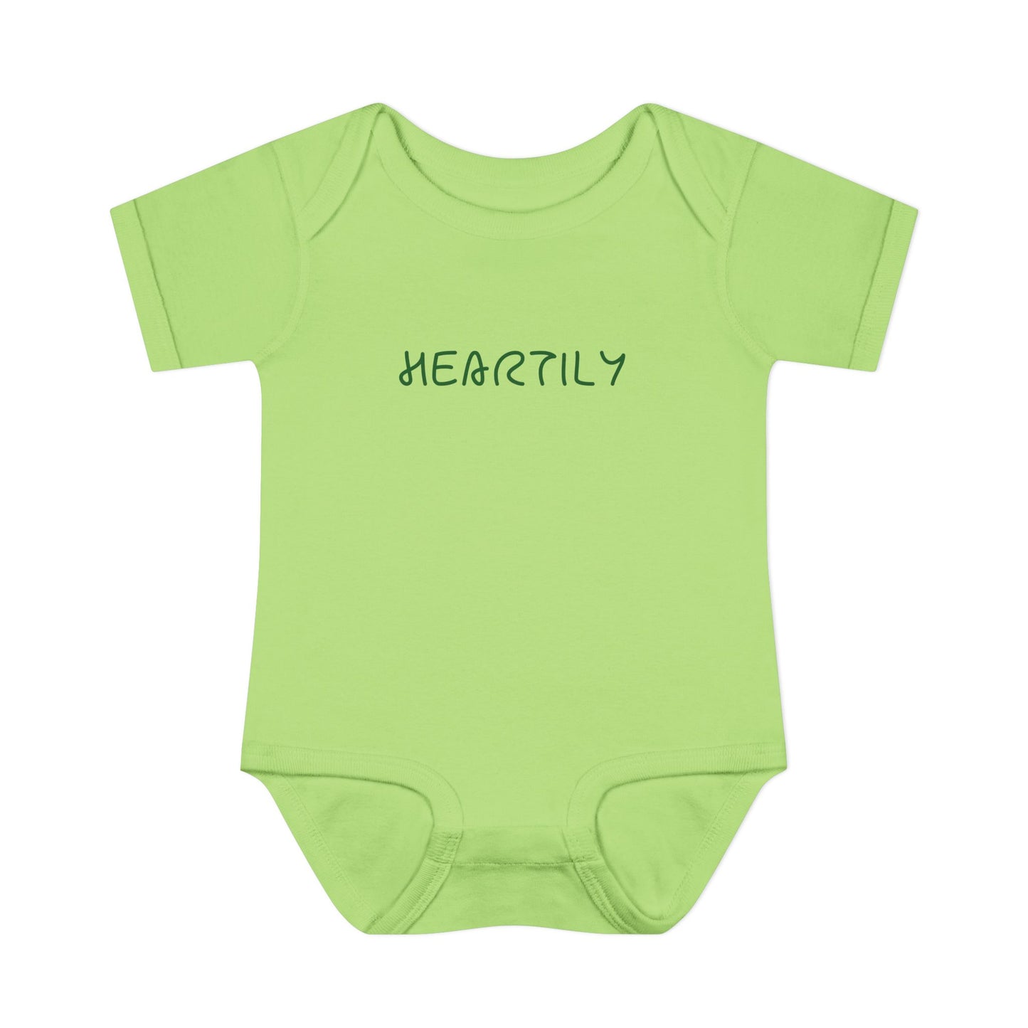 'Heartily' Script Baby Bodysuit