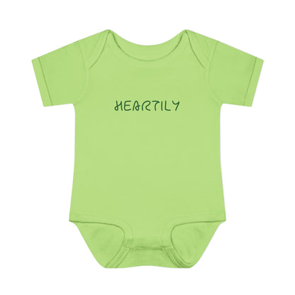 'Heartily' Script Baby Bodysuit