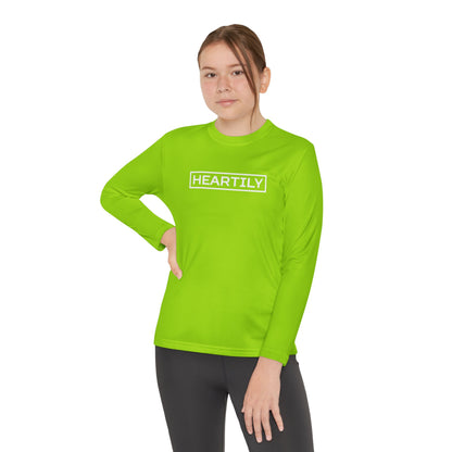 Bordered Heartily Youth Athletic Long Sleeve Tee
